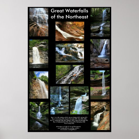 Große Wasserfälle des Nordost-Posters Poster (Vorne)