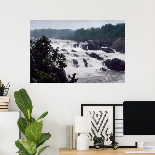 Große Wasserfälle Poster (Heimbüro)