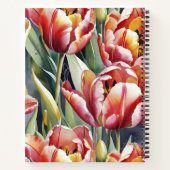 Große Wasserfarbe Rote Gelbe Tulpen | Dein Name Notizblock (Rückseite)