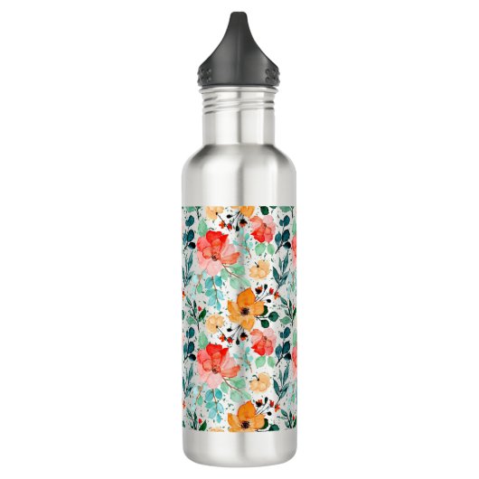 Große Wasserflasche Typisches Floral-Muster Edelstahlflasche (Links)