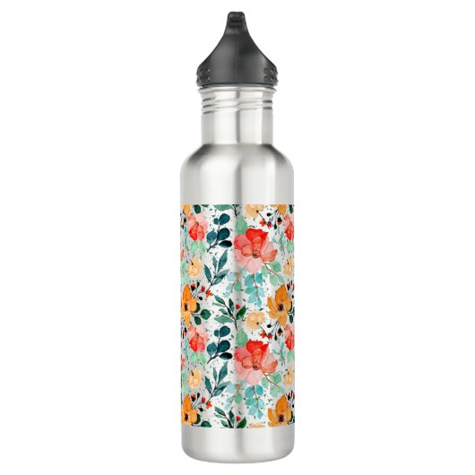 Große Wasserflasche Typisches Floral-Muster Edelstahlflasche (Rechts)