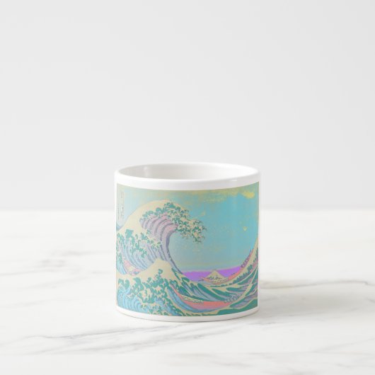 Große Wave Pastel Knochen China Tasse (Vorderseite)