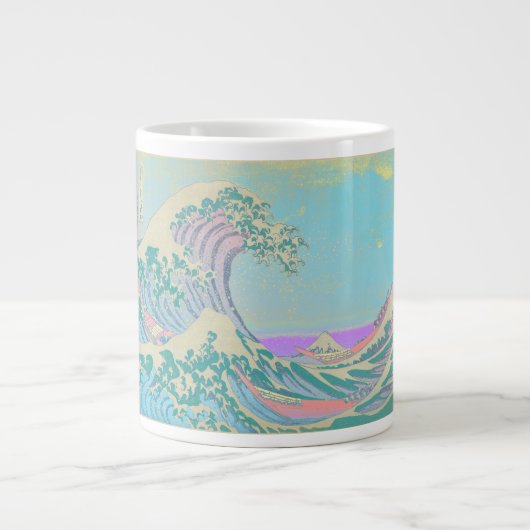 Große Wave Pastel Knochen China Tasse (Vorderseite)