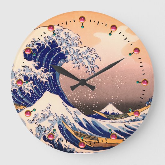 GROSSE WAVE VON KANAGAWA GROßE WANDUHR (Vorderseite)