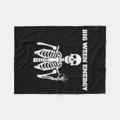 Große Ween-Energie Lustiger Halloween-Skelett Fleecedecke (Vorderseite (Horizontal))