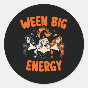 Große Wegeenergie Halloween Vintagen Hexen für Män Runder Aufkleber