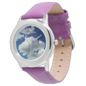 Große weiche Wolken Armbanduhr (Schrägansicht)