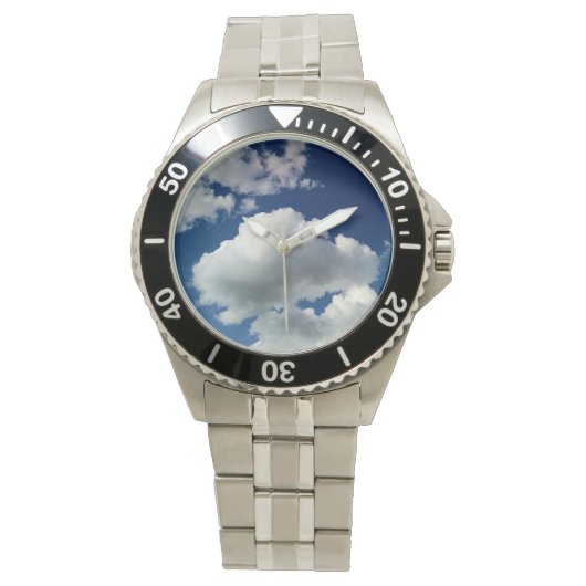 Große weiche Wolken Armbanduhr (Vorderseite)