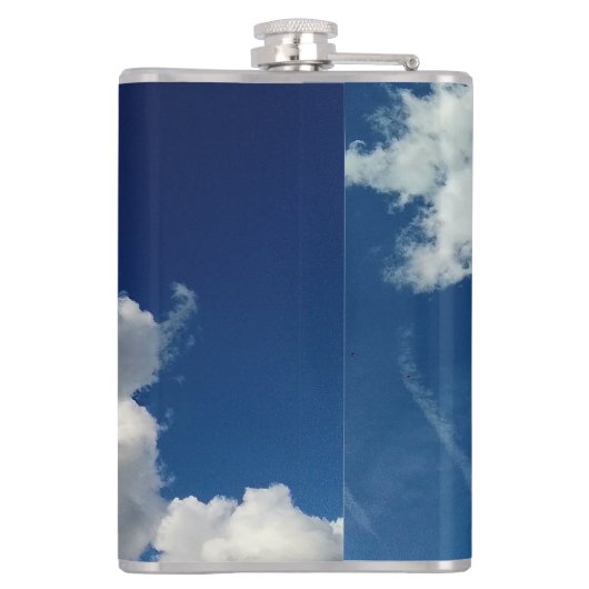 Große weiche Wolken Flachmann (Rückseite)