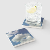 Große weiche Wolken Steinuntersetzer (Seitenansicht)