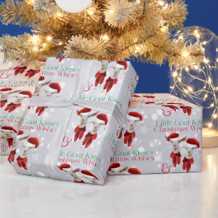 Große Weihnachten wünscht Little Goat Kisses Silve Geschenkpapier