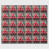 Große Weihnachtsballschmuck im NYC Geschenkpapier (Flach)