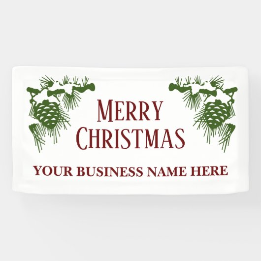 Große Weihnachtsbanner mit schneebedeckten Nadelkr Banner (Horizontal)