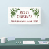 Große Weihnachtsbanner mit schneebedeckten Nadelkr Banner (Messe)