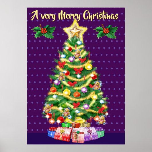 Große Weihnachtsbaumposter-Purples. Poster (Vorne)