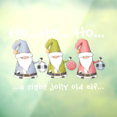 Große Weihnachtselfen/Gnome mit Ornamenten Fensteraufkleber (Blatt 3)