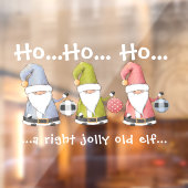 Große Weihnachtselfen/Gnome mit Ornamenten Fensteraufkleber (Blatt 2)