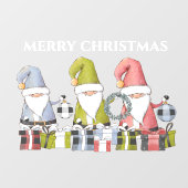 Große Weihnachtselfen mit Ornamenten Fensteraufkleber (Blatt)