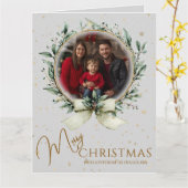 Große Weihnachtsfotokarte Faltkarte Karte (Gelbe Blume)