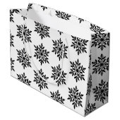Große Weihnachtsgeschenke Beutel Schneeflocken Geschenktüte (Rückseite Schrägansicht)