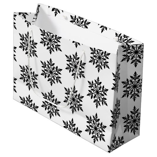 Große Weihnachtsgeschenke Beutel Schneeflocken Geschenktüte (Vorderseite Schrägansicht)