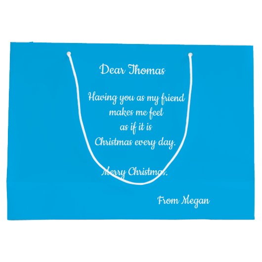 Große Weihnachtsgeschenktasche mit individueller N Große Geschenktüte (Rückseite)