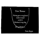 Große Weihnachtsgeschenktasche mit individueller N Große Geschenktüte (Rückseite)