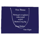 Große Weihnachtsgeschenktasche mit individueller N Große Geschenktüte (Rückseite)