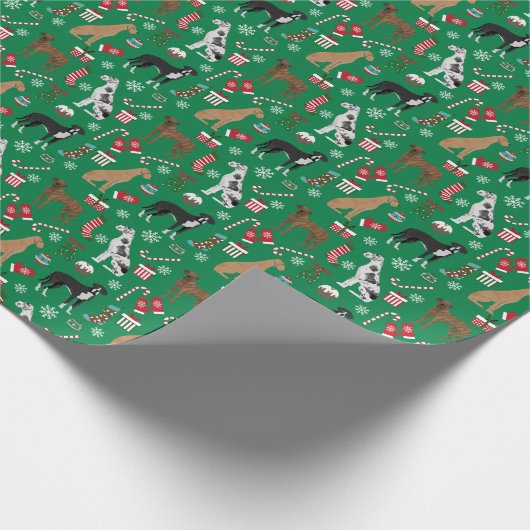 Große Weihnachtshunde Geschenkpapier (Ecke)