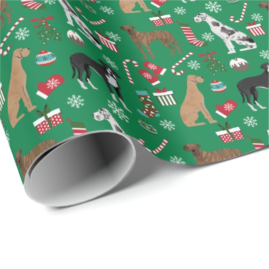 Große Weihnachtshunde Geschenkpapier (Rolleneckpunkt)