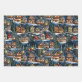 Große Weihnachtshütten Wasserfarbe Geschenkpapier Set (Vorderseite 2)