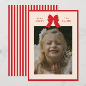 Große Weihnachtskarte mit Schleife Feiertagskarte (Vorne/Hinten)