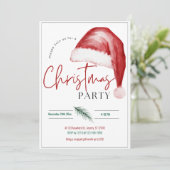 Große Weihnachtsmannmütze Weihnachts-Party Einladung (Stehend Vorderseite)