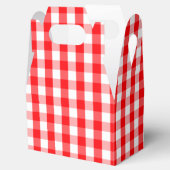 Große Weihnachtsrot und Weißer Gingham Karo Karier Geschenkschachtel (Geöffnet)