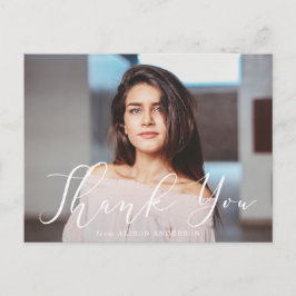 Grosse Weiß Script Foto Abschluss Vielen Dank Postkarte