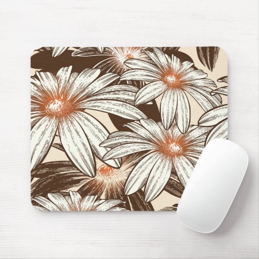 Große weiße Blume Mousepad (Mit Mouse)