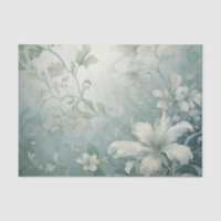 Große weiße Blume Scroll Style Blätter und Stiele