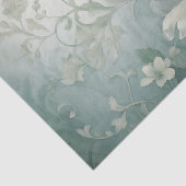 Große weiße Blume Scroll Style Blätter und Stiele Seidenpapier (Ausschnitt)