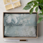 Große weiße Blume Scroll Style Blätter und Stiele Seidenpapier (Geschenk)