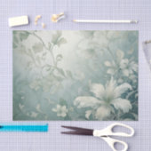 Große weiße Blume Scroll Style Blätter und Stiele Seidenpapier (Handwerk)