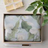 Große weiße botanische Blume mit Grünflächen Seidenpapier (Geschenk)