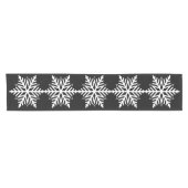 Große weiße, einfache Schneeflocken im Schwarzen H Kurzer Tischläufer (Horizontal)