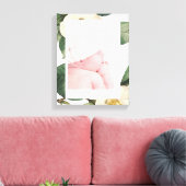 Große, weiße, florale Rahmen Canvas drucken Leinwanddruck (Insitu (Wohnzimmer))