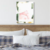 Große, weiße, florale Rahmen Canvas drucken Leinwanddruck (Insitu (Schlafzimmer))