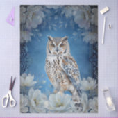Große Weiße Florale Scheune Eule Decoupage Seidenpapier (Basteln)