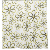 Große, weiße Gelbe Daisy Duschvorhang (Vorderseite)