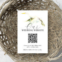 Große weiße Heron-Hochzeitskarte