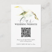 Große weiße Heron-Hochzeitskarte Begleitkarte (Vorderseite)