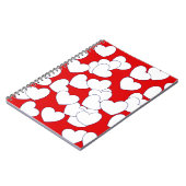 Große, weiße Herzen auf markante Rot Notizblock (Linke Seite)