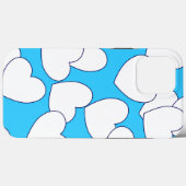 Große weiße Herzen auf schöne blaue Case-Mate iPhone Hülle (Rückseite (Horizontal))